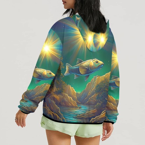 Celestial Swim Women's Lightweight Sun Protection Hoodie (Model H62)