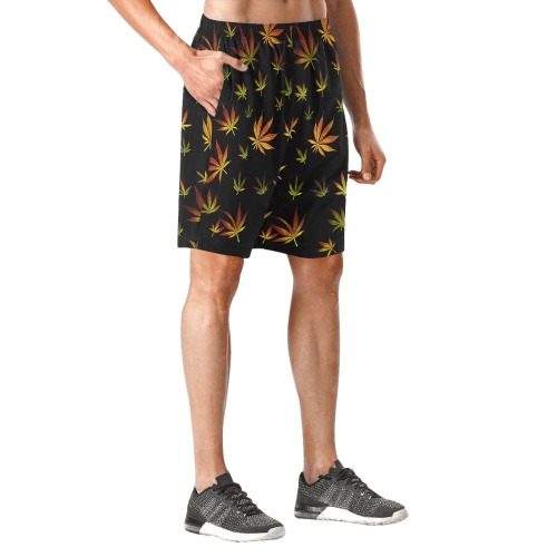 Marijuana Leaves Men's All Over Print Elastic Beach Shorts (Model L20)