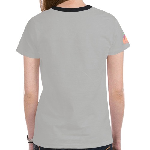 Grey T-Shirt (Womens) New All Over Print T-shirt for Women (Model T45)