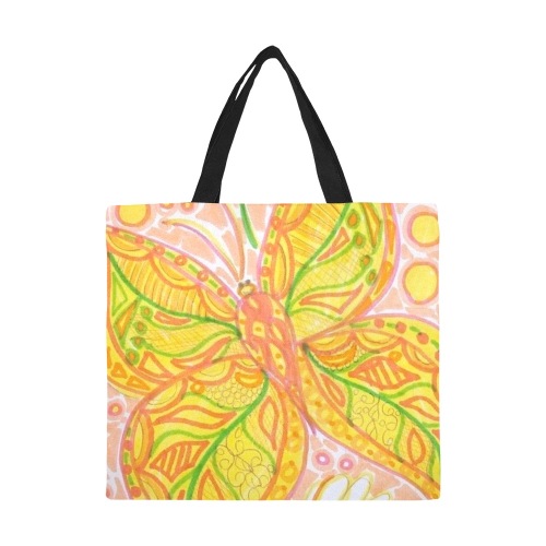 Butterfly All Over Print Canvas Tote Bag/Large (Model 1699)