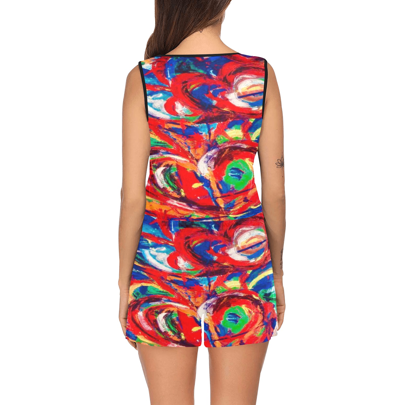 Hearts Desire Collection All Over Print Short Jumpsuit