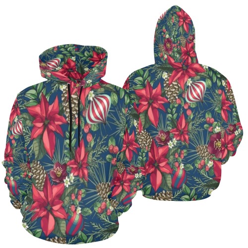 floral All Over Print Hoodie for Women (USA Size) (Model H13)