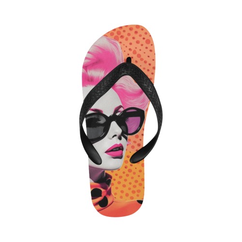 Bernice Glam Flops Pop Art beach thongs shower shoes flip flops Flip Flops for Men/Women (Model 040)