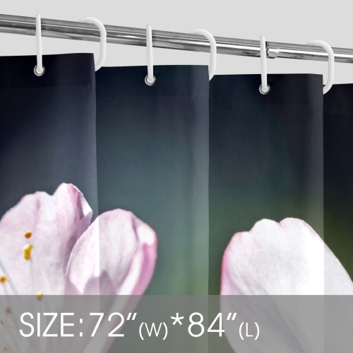 Slender sakura flowers. Sunlight and shadows. Shower Curtain 72"x84"