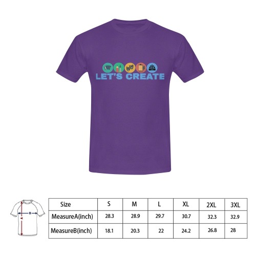 Lets Create Purple Men's T-Shirt in USA Size (Front Printing Only)