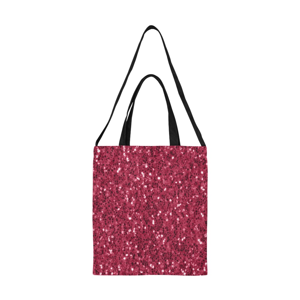 Magenta dark pink red faux sparkles glitter All Over Print Canvas Tote Bag/Medium (Model 1698)