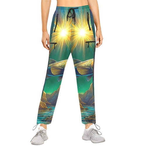 Celestial Swim Women's Quick Dry Cargo Sweatpants (Model L65)