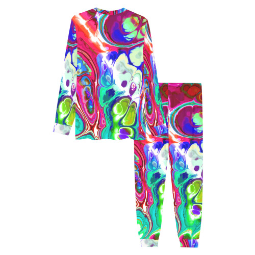 Abstract Liquid Marble Pouring Modern Art Texture Men's All Over Print Pajama Set with Custom Cuff