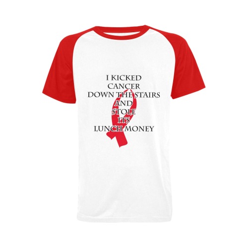 Cancer Bully (Red Ribbon) Men's Raglan T-shirt (USA Size) (Model T11)
