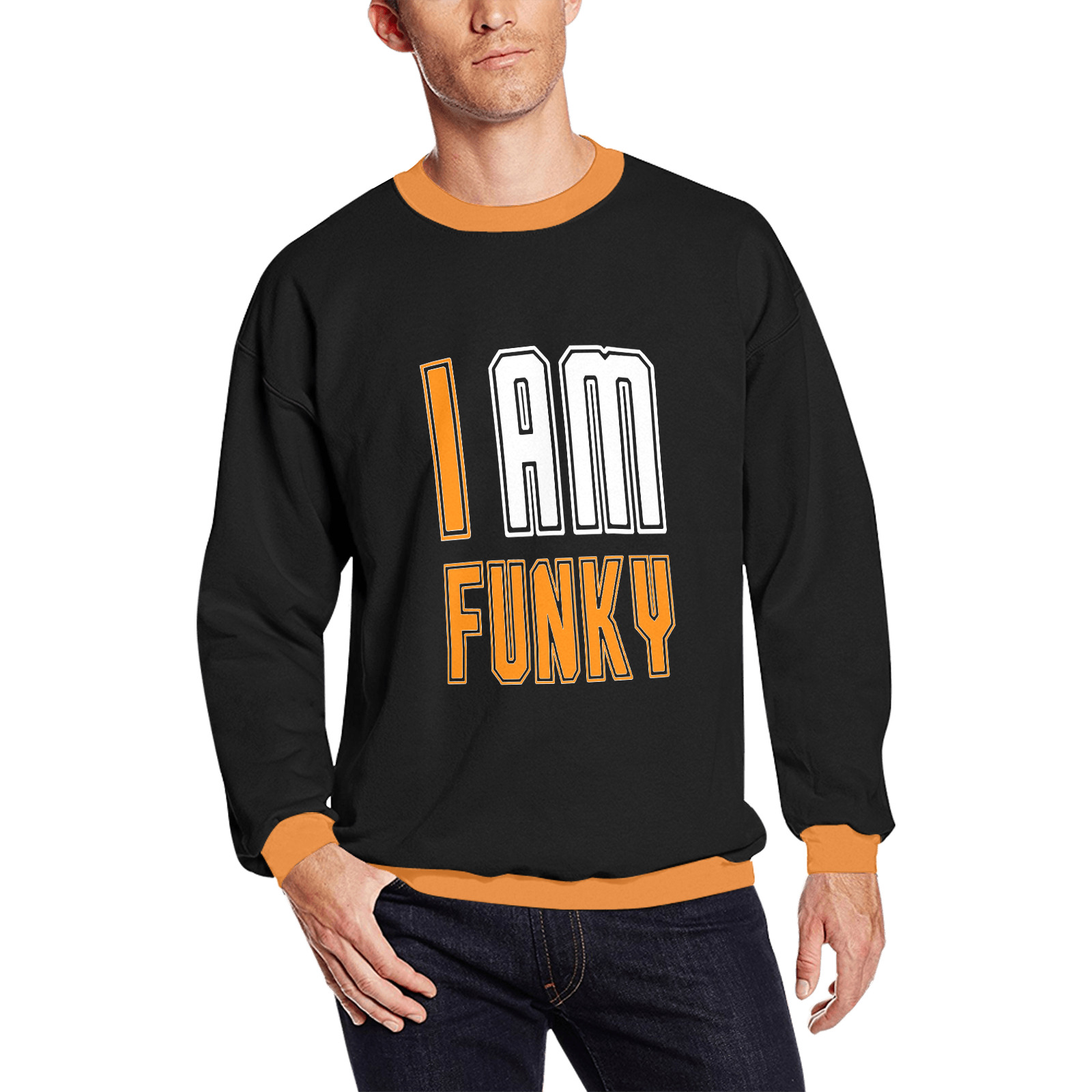 I Am Funky Q96842 | All Over Print Crewneck Sweatshirt for Men (Model H18)