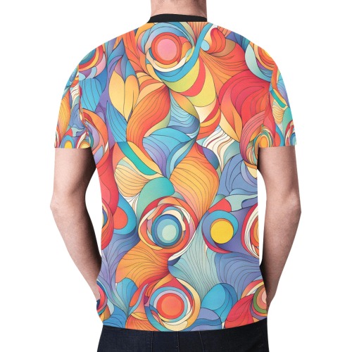 Abstract Flowers New All Over Print T-shirt for Men (Model T45)