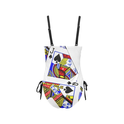 PLAYING CARDS-2 Drawstring Side One-Piece Swimsuit (Model S14)