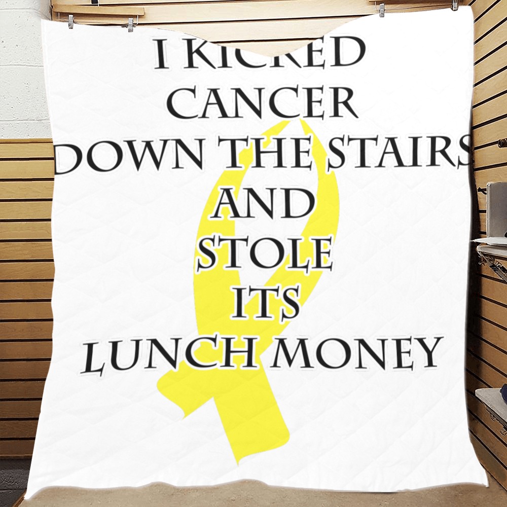 Cancer Bully (Yellow Ribbon) Quilt 70"x80"