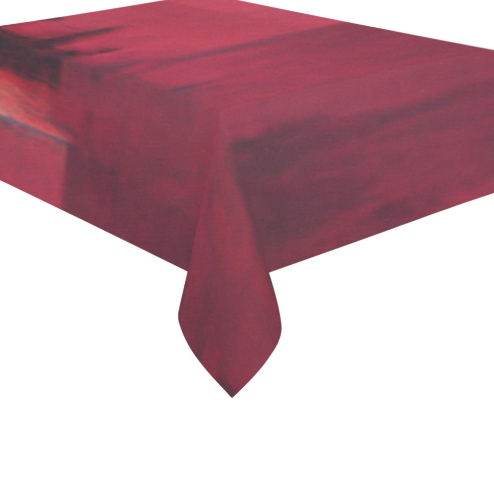 graffiti building's red Cotton Linen Tablecloth 60"x 84"