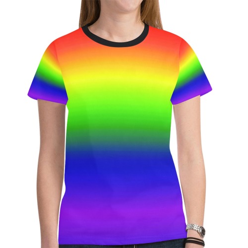 rainbow side New All Over Print T-shirt for Women (Model T45)