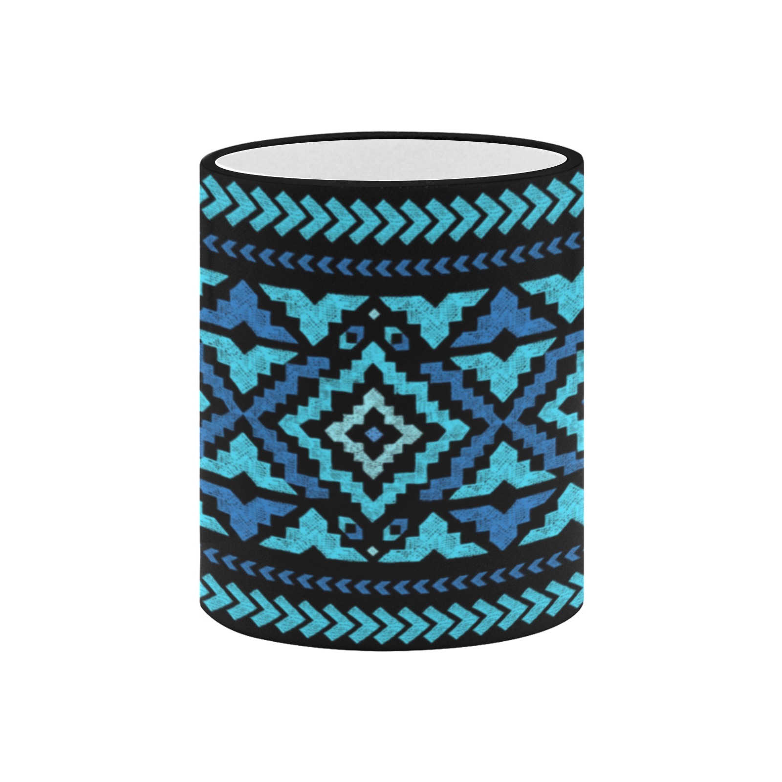 Aztec Blue Custom Edge Color Mug (11oz)