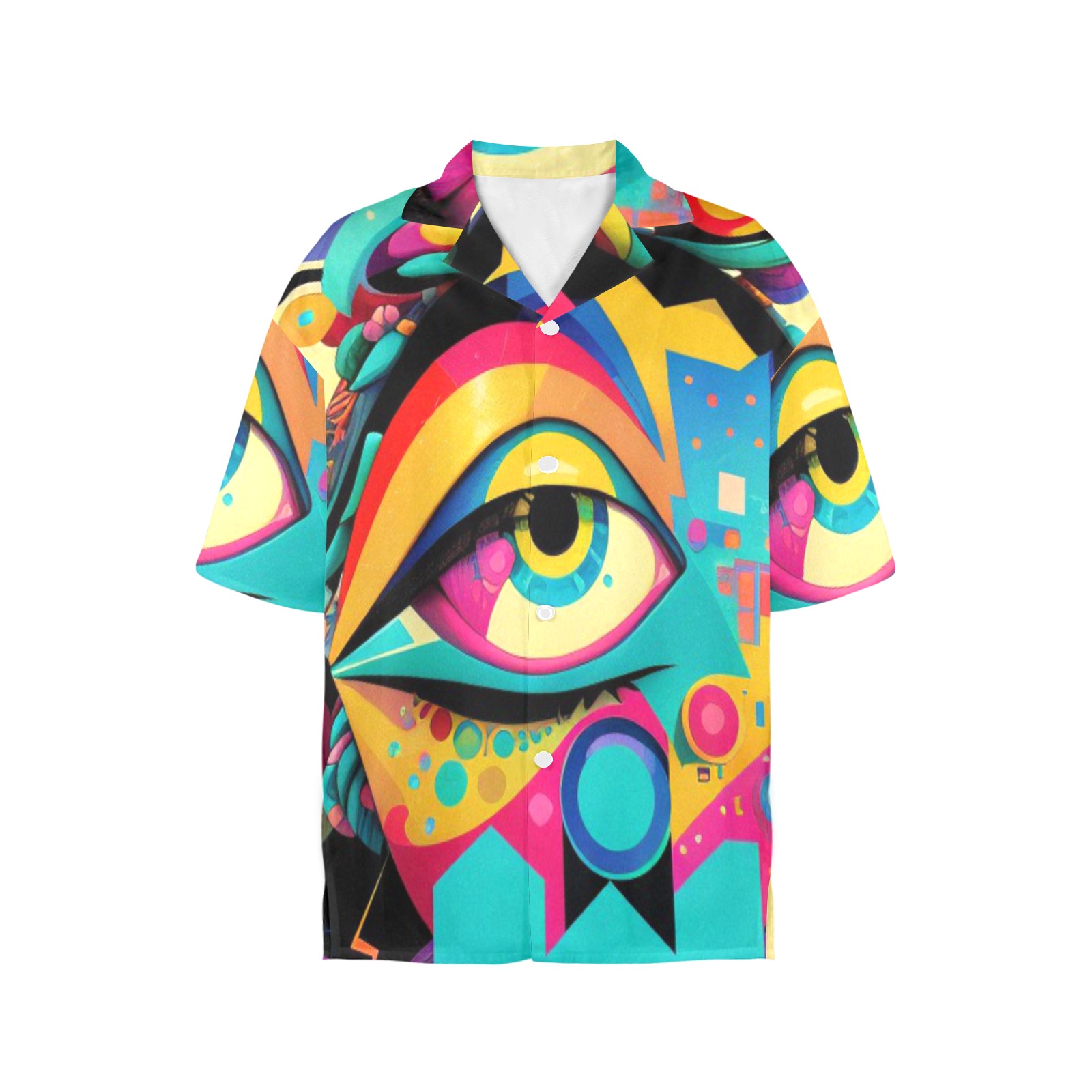 Abstract-Eyes Women's All Over Print Hawaiian Shirt (T58-2)