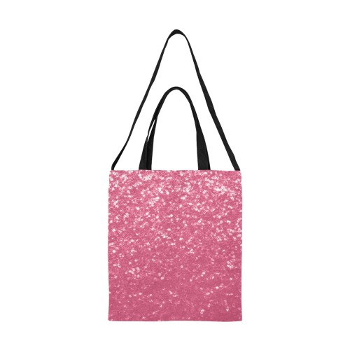 Magenta light pink red faux sparkles glitter All Over Print Canvas Tote Bag/Medium (Model 1698)