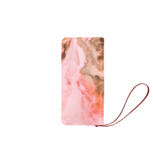 Pink marbled space 01 Women's Clutch Wallet (Model 1637)