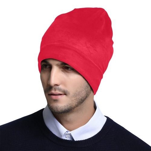 color Spanish red All Over Print Beanie for Adults