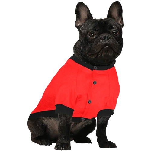 Merry Christmas Red Solid Color Pet Dog Round Neck Shirt