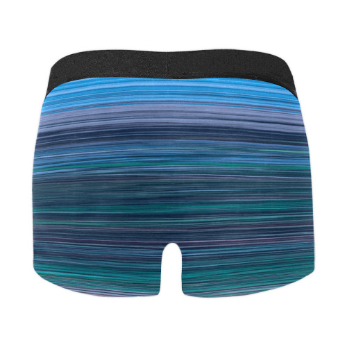 Abstract Blue Horizontal Stripes Men's All Over Print Boxer Briefs (Model L10)