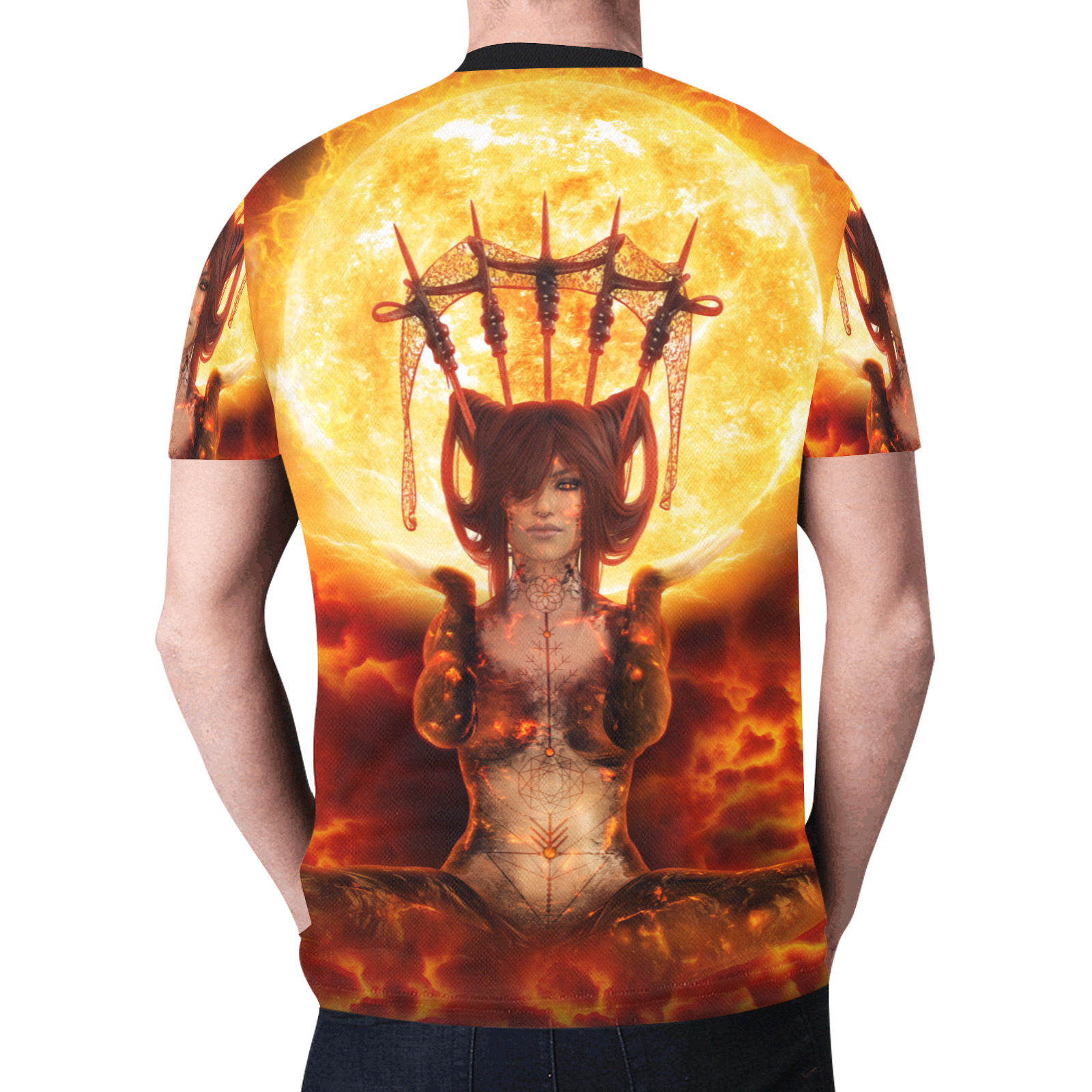 Brigid Sun Goddess Visionary 3D art New All Over Print T-shirt for Men (Model T45)