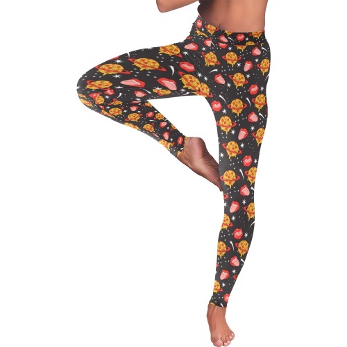 I like pizza space Women's Low Rise Leggings (Invisible Stitch) (Model L05)