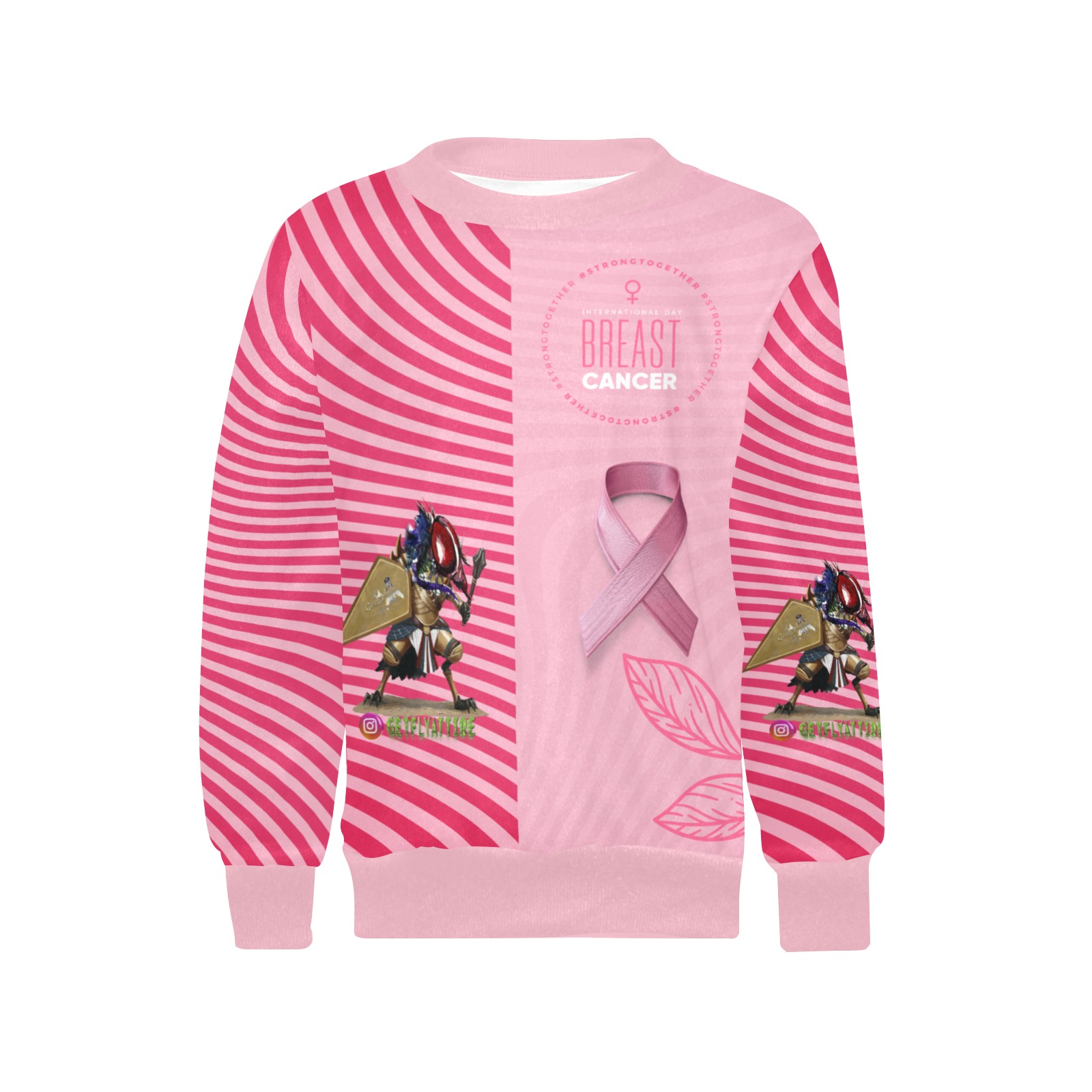 #strongtogether International breast Cancer Day Collectable Fly Girls' All Over Print Crew Neck Sweater (Model H49)