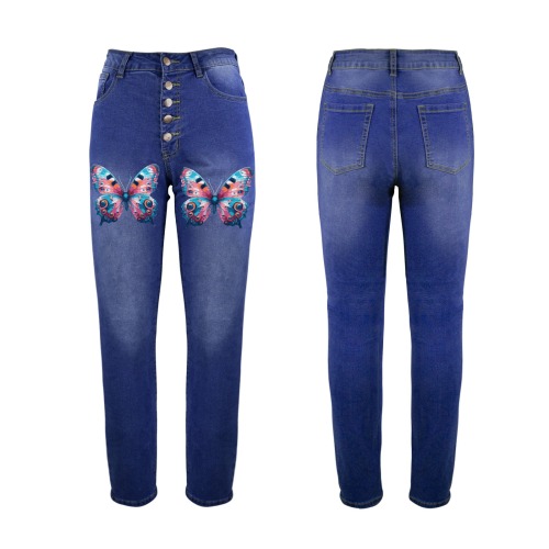 butterfly Women's Jeans (Front Printing)