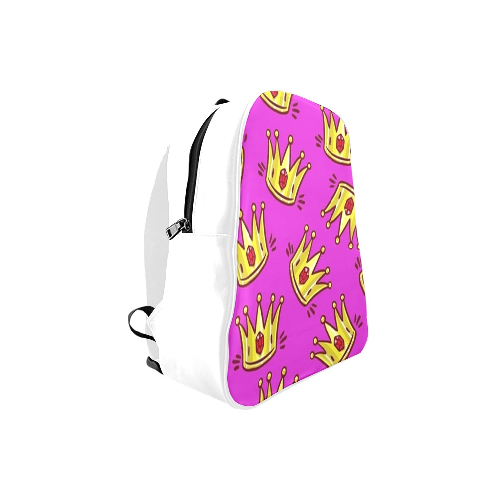 Crowns on Bright Pink Background School Backpack (Model 1601)(Small)