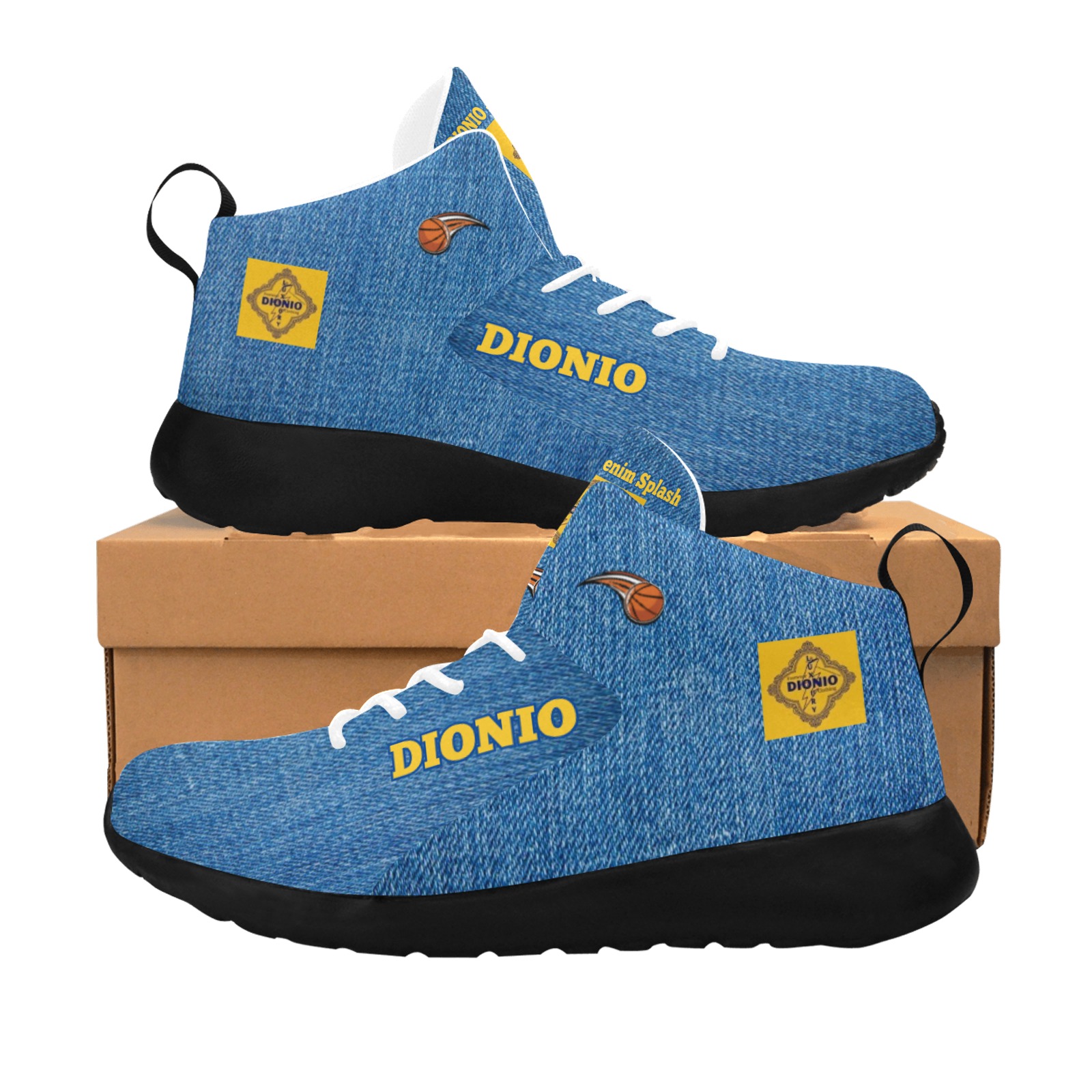 DIONIO - Denim Splash B-Ball Sneakers Men's Chukka Training Shoes (Model 57502)