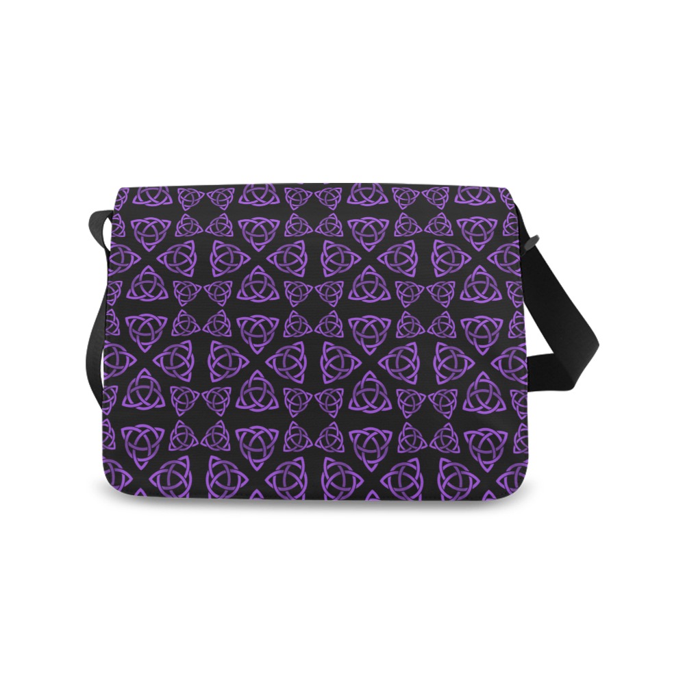 Purple Triquetra Pattern Messenger Bag (Model 1628)