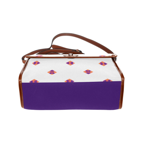 Power and Beauty handbag - Purple Bottom Waterproof Canvas Bag-Brown (All Over Print) (Model 1641)