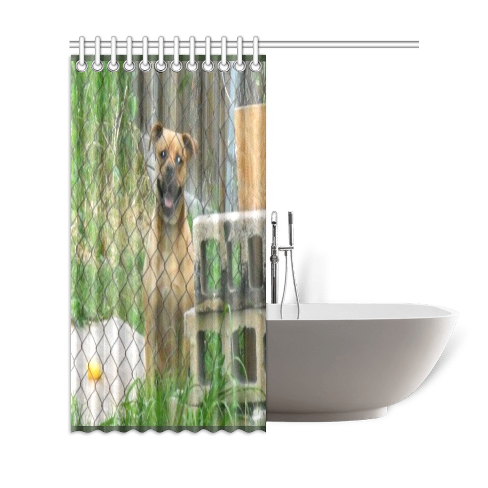 A Smiling Dog Shower Curtain 69"x72"