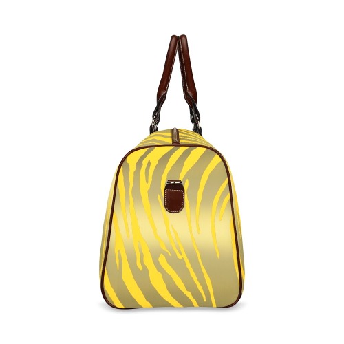 Gold Tiger Stripes Yellow Waterproof Travel Bag/Small (Model 1639)