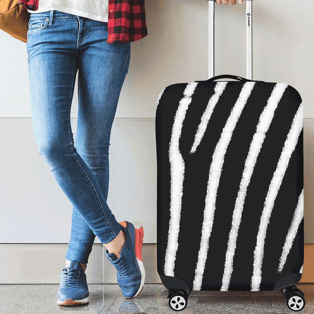 Zebra Print Luggage Cover/Medium 22"-25"