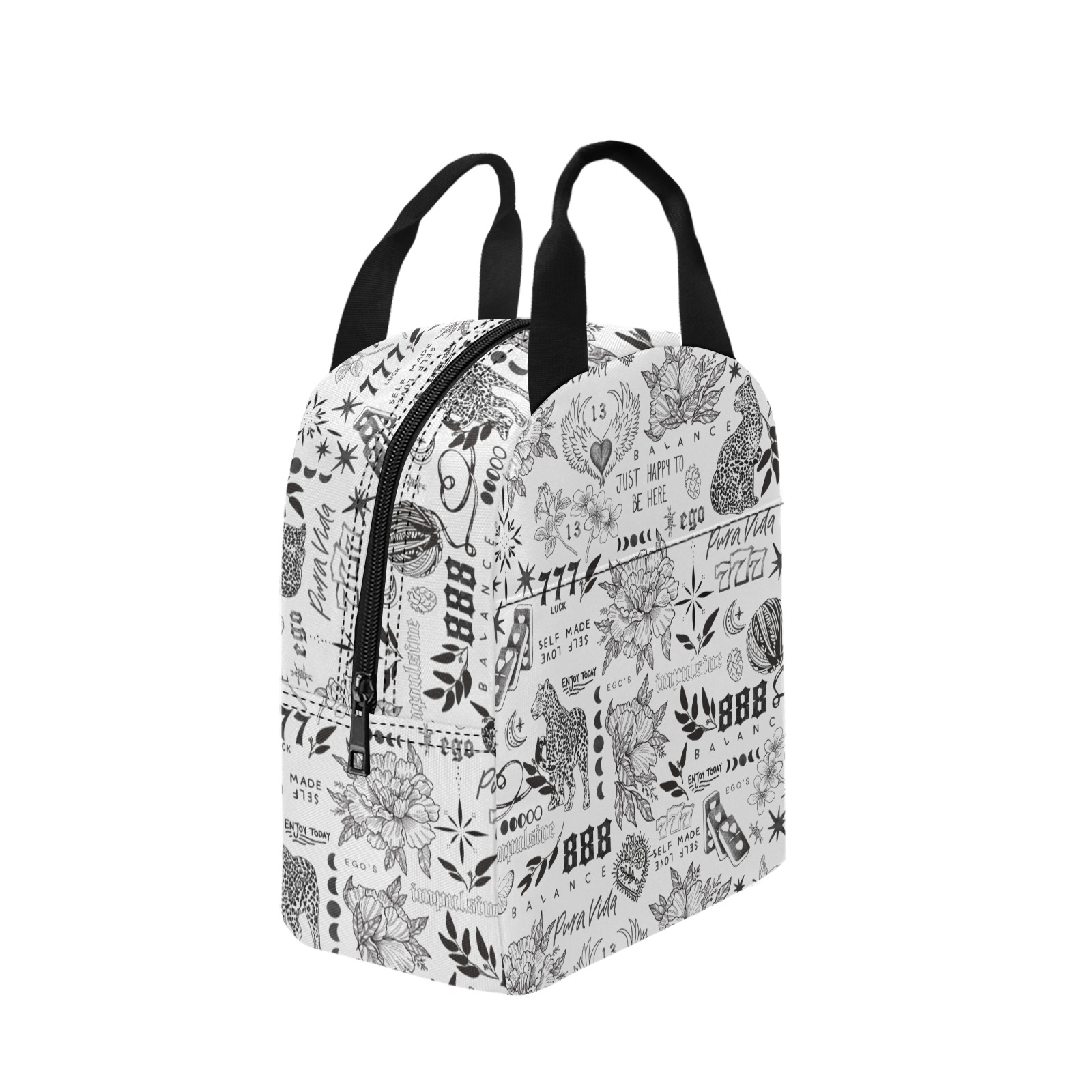 Inspirational tattoo pattern BL 2 Zipper Lunch Bag (Model 1720)