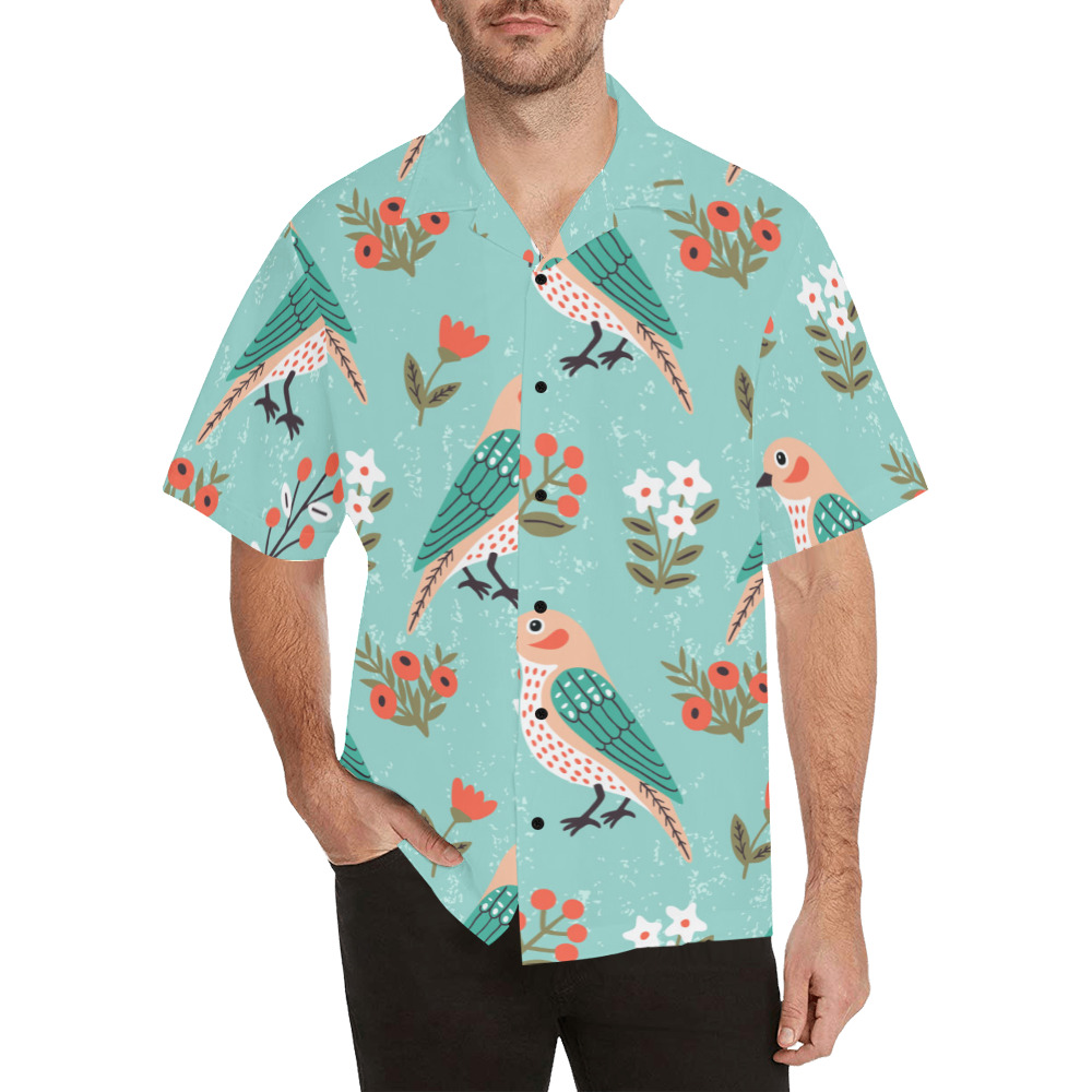 Bird seamless pattern Hawaiian Shirt (Model T58)