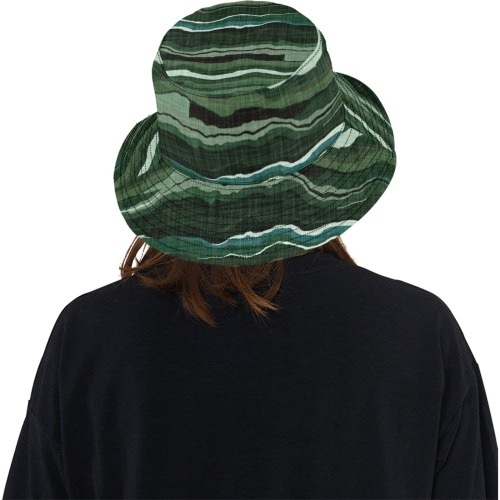Camo brushstrokes green 3 Unisex Summer Bucket Hat