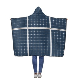 Solar Technology Power Panel Image Sun Energy Flannel Hooded Blanket 50''x60''