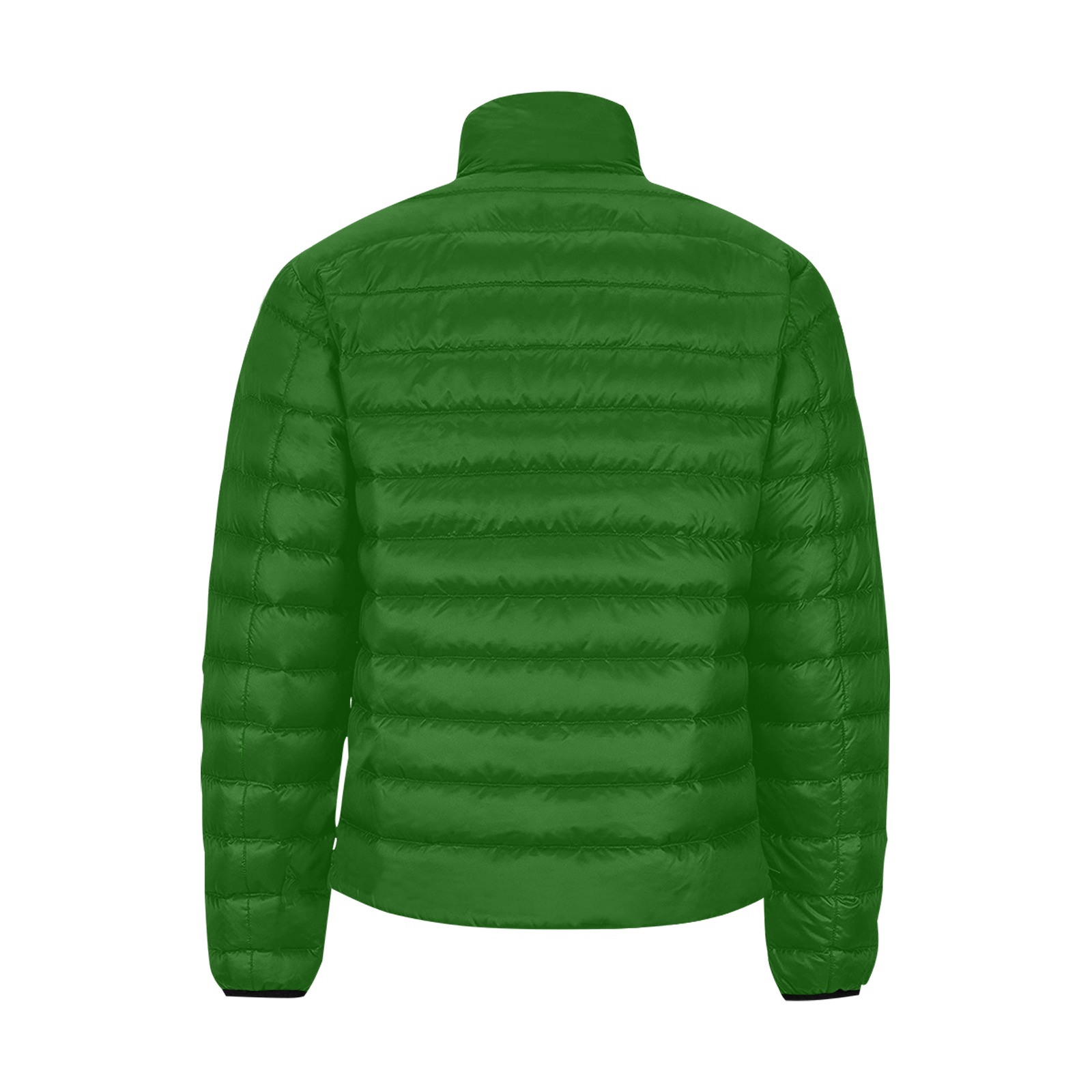 Dark Green Puffy Jacket Men's Stand Collar Padded Jacket (Model H41)