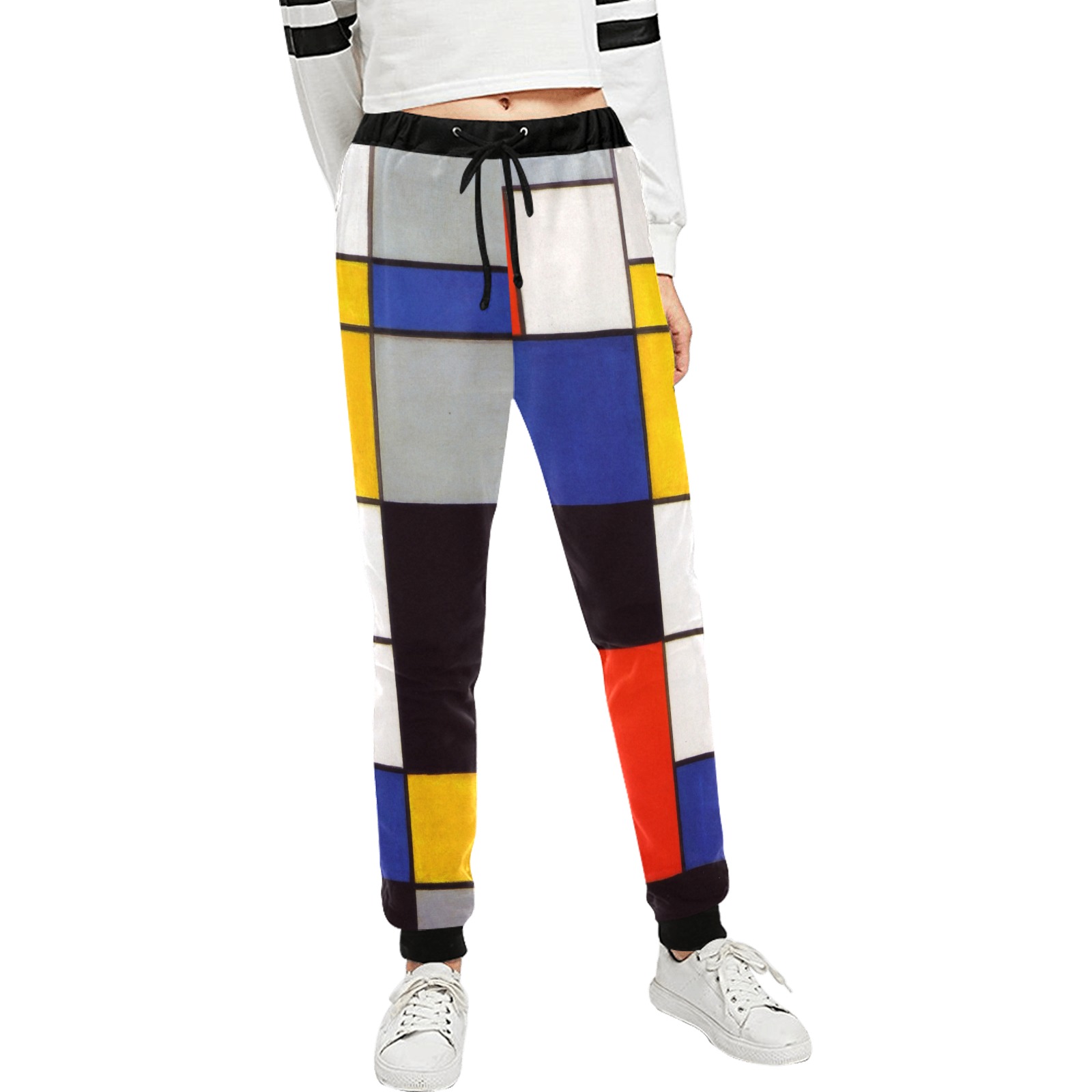 Composition A by Piet Mondrian Unisex All Over Print Sweatpants (Model L11)