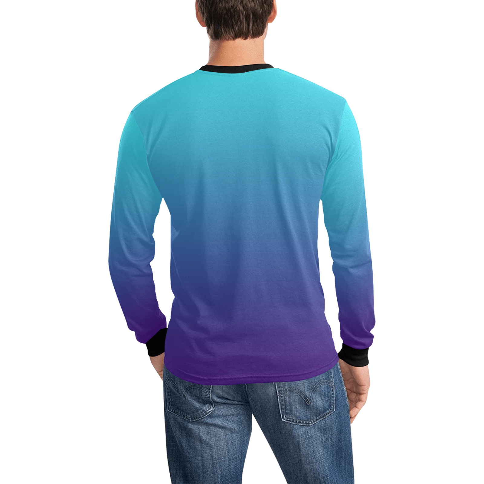 blu mau Men's All Over Print Long Sleeve T-shirt (Model T51)
