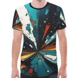 Abstract Blue And Orange 607 New All Over Print T-shirt for Men (Model T45)