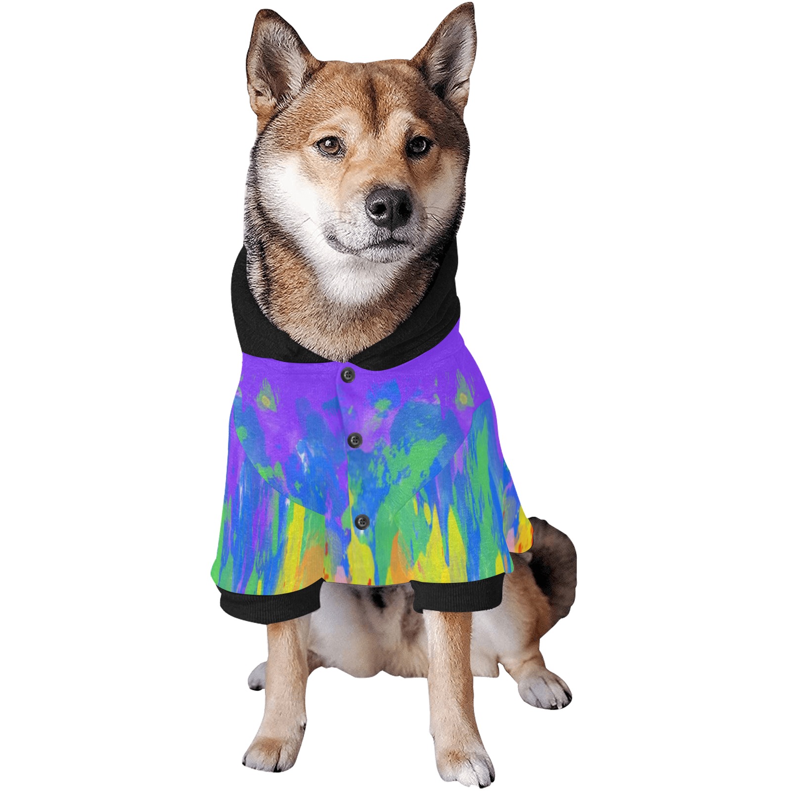 Flames Paint Abstract Purple Pet Dog Hoodie