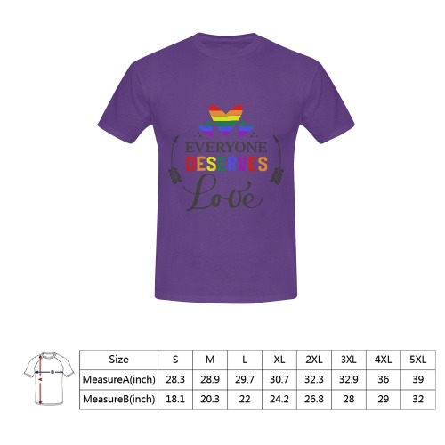 Everyone Deserves Love (Purple) Men's T-Shirt in USA Size (Front Printing Only)
