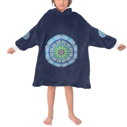 Dark blue navy Blanket Hoodie for Kids