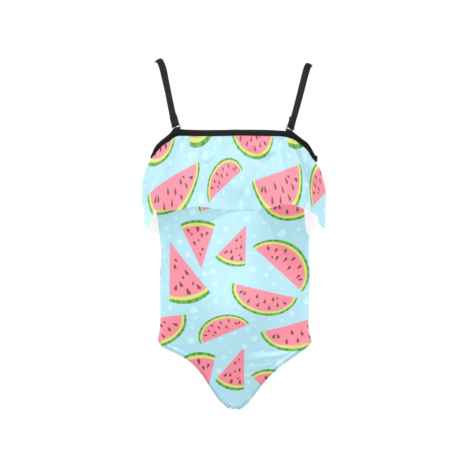 Watermelon Kids' Spaghetti Strap Ruffle Swimsuit (Model S26)