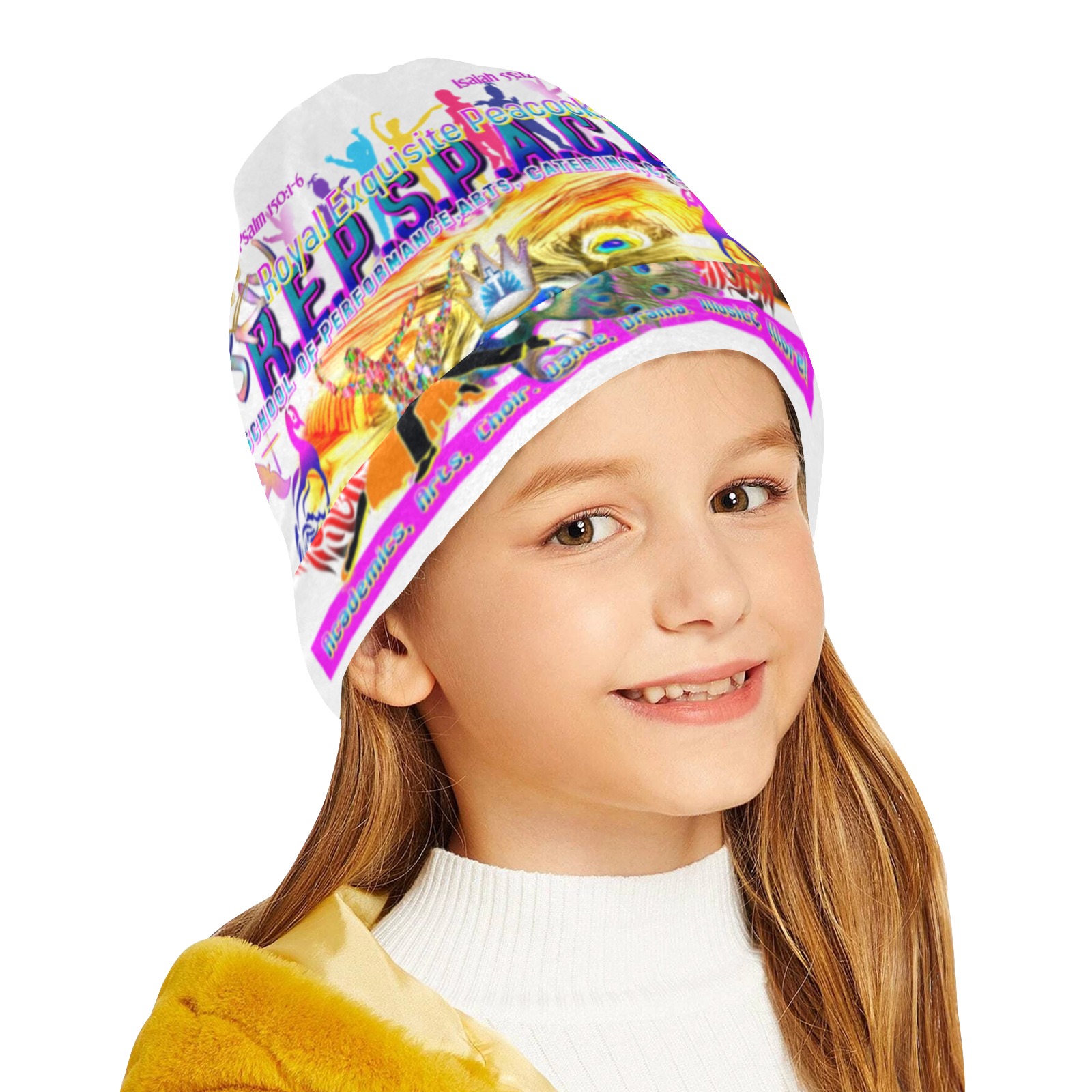 JNV REPSPACE KIDS BEANIE WHITE (8) All Over Print Beanie for Kids ID